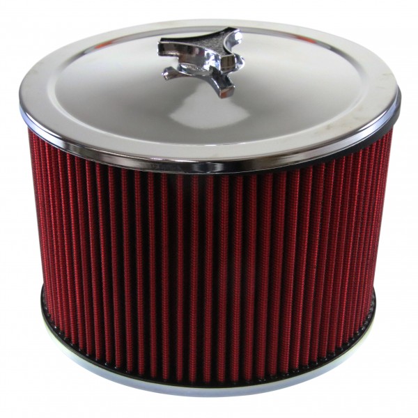 Chrome Air Cleaner 9" Wide x 6" Tall Suit 2-5/8" WW Stromberg Carb Red Element