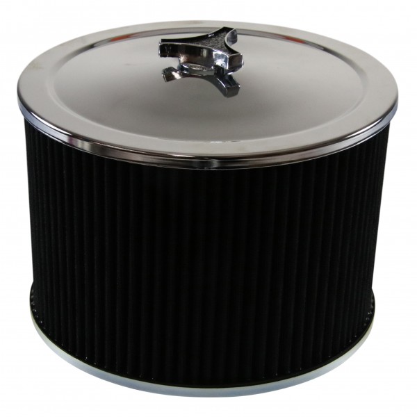 Chrome Air Cleaner 9" Wide x 6" Tall Suit 2-5/8" WW Stromberg Carb Black Element