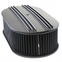 Oval Black Dual Centre Finned Air Cleaner 15" x 2" Holley Edelbrock Quadrajet