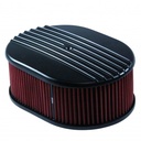 Oval Black Half Finned Air Cleaner 12" x 2" Holley Edelbrock Quadrajet Carter
