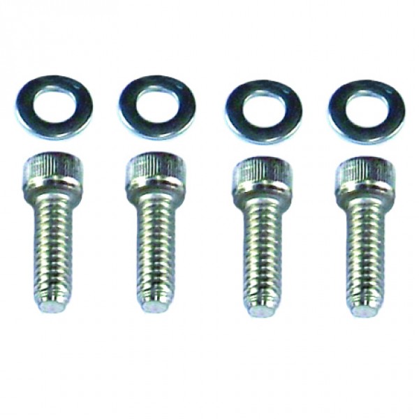 Valve Cover Bolts Chrome Socket Head 1" x 1/4"-20 + Stainless Washers Set 4