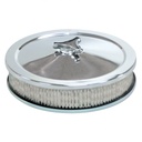 Chrome Air Cleaner 9" Wide x 2" Tall 2-5/8" WW Stromberg Carburettor Paper