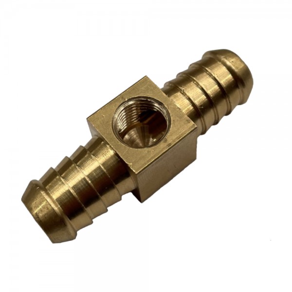 Brass Branch Hose Tee 5/8" (15.9mm) Hose Tube to 1/8" (3.2mm) Female NPT Thread