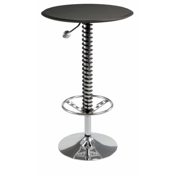 PitStop Furniture. Pit Crew Bar Table Black Faux Leatherette + Red Accent Stitch