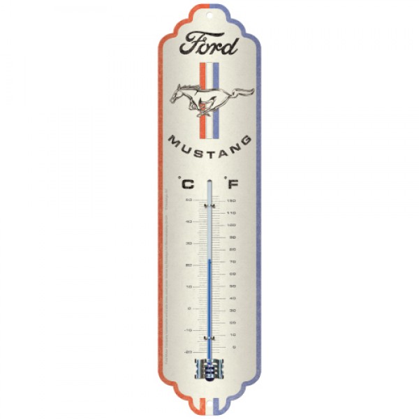 Thermometer Ford Mustang C°+F° 6.5cm x 28cm In Hang Sell