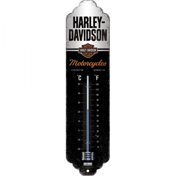 Thermometer Harley Davidson Motorcycles C°+F° 6.5cm x 28cm In Hang Sell