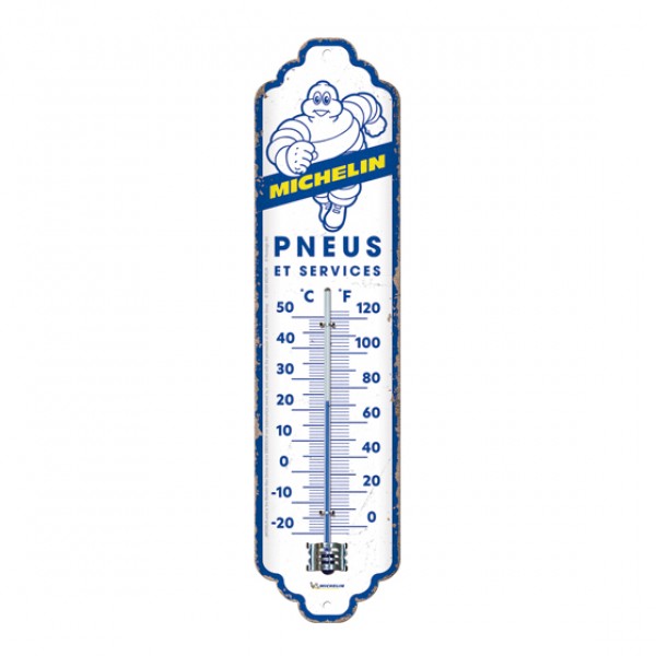 Thermometer Michelin Pneus & Services C°+F° 6.5cm x 28cm In Hang Sell
