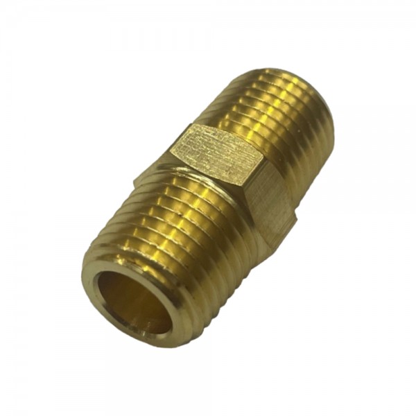 Brass Hex Nipple 1/4" (6.3mm) Male BSP Thread