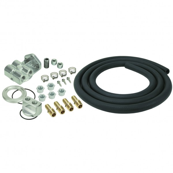 Derale Oil Filter Relocation Kit Universal with 5 thread adaptors