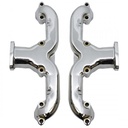 Rams Horn Exhaust Headers Small Block Chevrolet Chrome Gaskets-Hardware-Pair