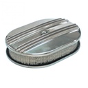 Oval Dual Centre Finned Alum Air Cleaner 12" x 2" Holley Edelbrock Quadrajet