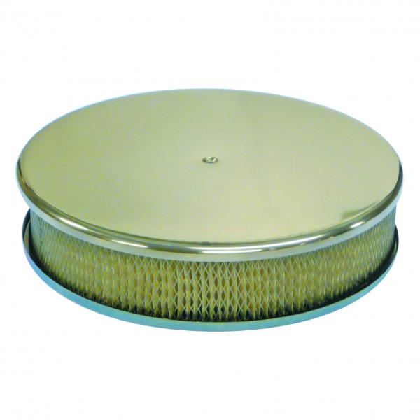 Smooth Polished Aluminium Air Cleaner 14" x 3" Holley Edelbrock Paper Filter