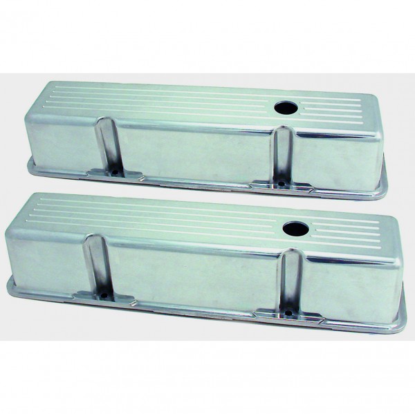 Valve Covers Alloy Chevrolet SB V8 283-400 Tall Ball Milled Polished Baffled-pr