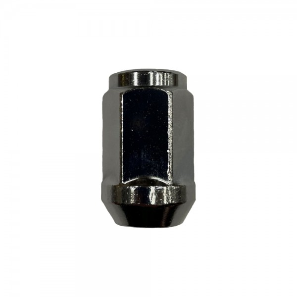 Single Chrome Acorn Bulge Wheel Nut (Close Ended) - 7/16" UNF Thread, 19mm Hex