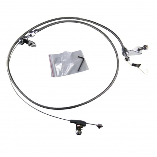 [69-506] Kickdown Assembly Ford C-6 Braided Stainless Outer with hardware