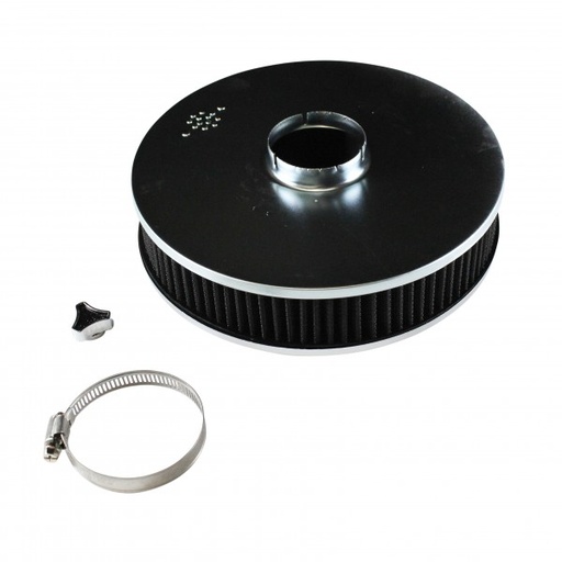 [69-620] Chrome Air Cleaner 9" Wide x 2" Tall Suit 2-5/16" Stromberg Carb Black Element
