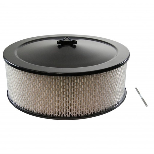 [69-668] Black Air Filter Cleaner 14" x 5" Holley Rochester Recessed Base Paper Element