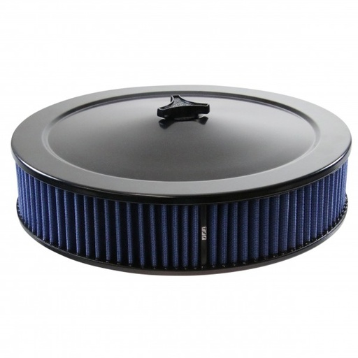 [69-691] Black Air Filter Cleaner 14" x 3" Holley Rochester Recessed Base Blue Element