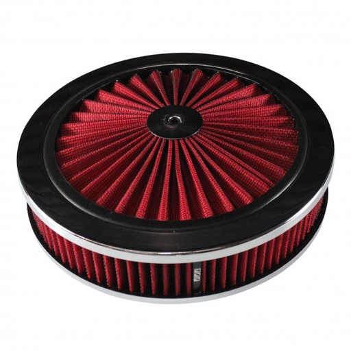[69-701] Extraflow Red Chrome Air Cleaner Filter 9"x 2" Assy fit Stromberg 2-5/16" Base