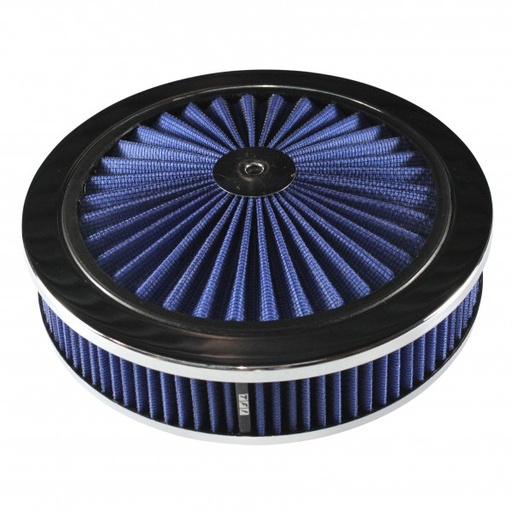 [69-705] Extraflow Blue Chrome Air Cleaner Filter 9"x 2" Assy fit Stromberg 2-5/8" Base