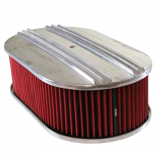 [69-723] Oval Dual Centre Finned Air Cleaner 15" x 4" Holley Edelbrock Quadrajet Carter