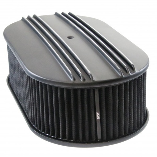 [69-760] Oval Black Dual Centre Finned Air Cleaner 15" x 2" Holley Edelbrock Quadrajet