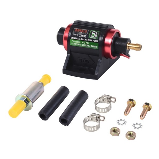 [72003] Derale Performance Universal In Line Fuel Pump (Diesel) 130LPH 4-7 PSI