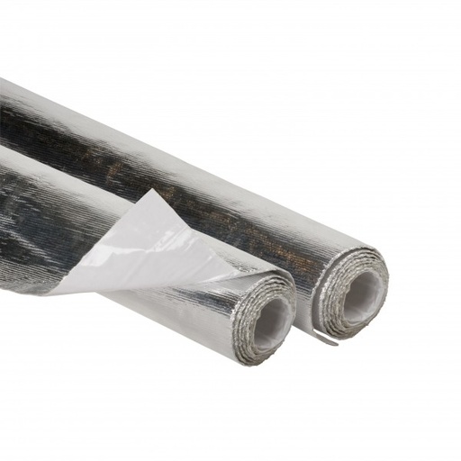 [721305] Heat Shield Mat 1m x 1.65m Aluminised Fibreglass with adhesive Rated 590°C