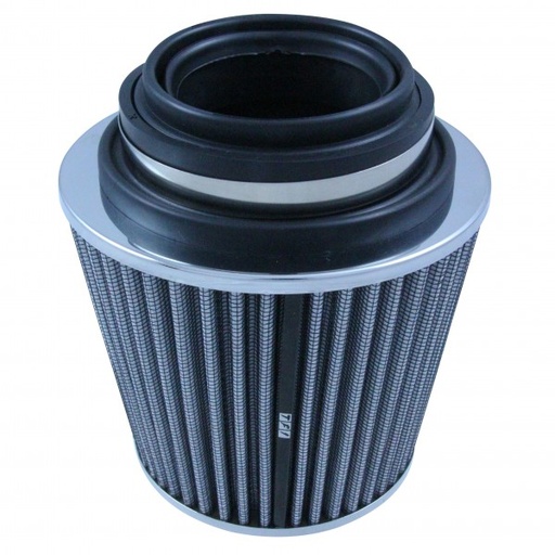 [8718T] Conical High Flow Air Filter Multi Fit Neck 76-89-102mm - 165mm Long - Chrome