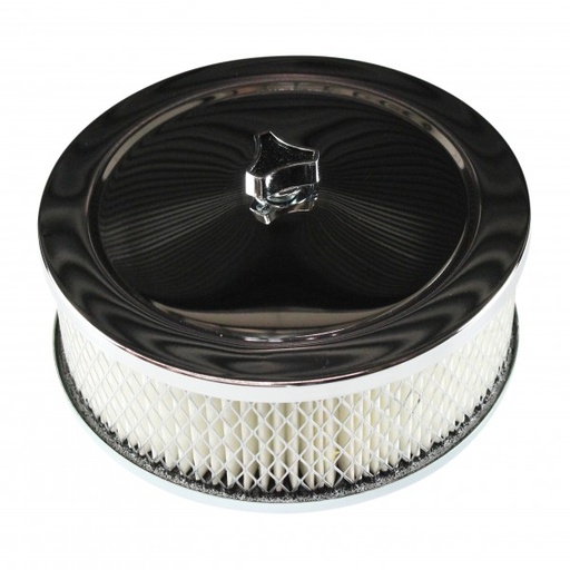 [AF62S] Chrome Air Cleaner 6-3/8" Wide x 2" Tall Suit 5-1/8" Holley Carburettor