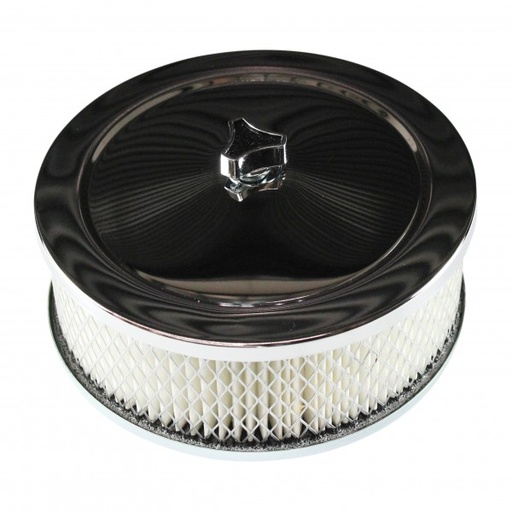 [AF62SS] Chrome Air Cleaner 6-3/8"Wide x 2"Tall Suit 2-5/16" Single Barrel Stromberg Carb