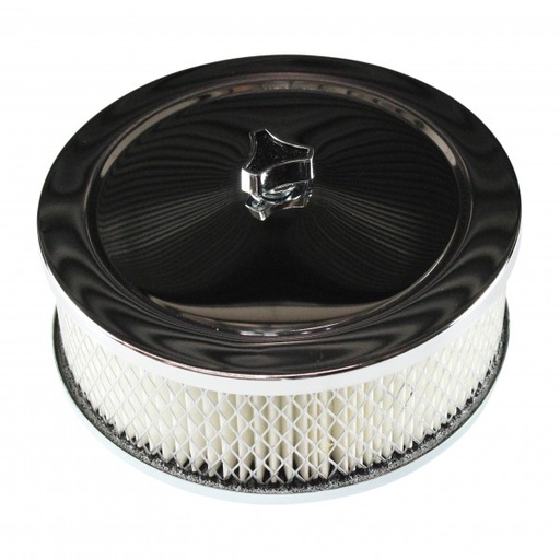 [AF62WW] Chrome Air Cleaner 6-3/8" Wide x 2" Tall Suit 2-5/8" WW Stromberg Carburettor