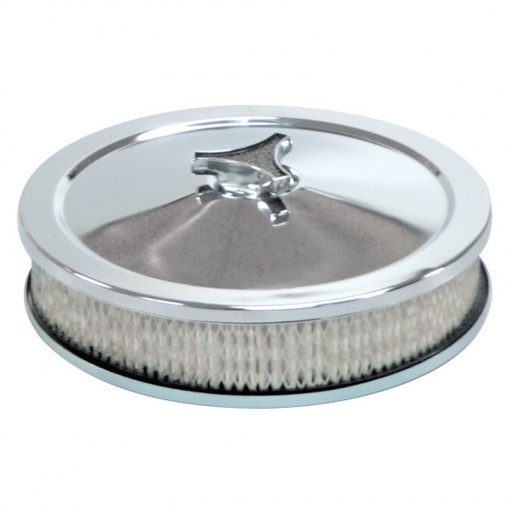 [AF92WW] Chrome Air Cleaner 9" Wide x 2" Tall 2-5/8" WW Stromberg Carburettor Paper