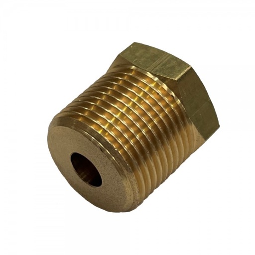 [BRB3414] Brass Reducing Hex Bush 3/4" (19.1mm) Male to 1/4" (6.3mm) Female BSP Thread
