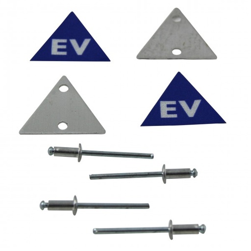[EVTAG] Electric Vehicle Tag Number Plate Metal Tag Kit with Decals + Rivets (Set of 2)