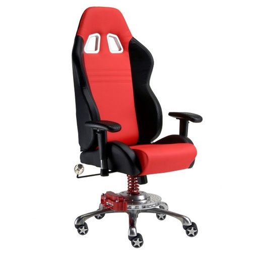 [GP1000R] PitStop Furniture Red/Black Office Chair Racing Suspension+Wheels