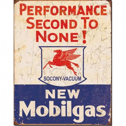 [MSI1725] New Mobilgas Performance 2nd To None Metal Sign Reproduction 32cm x 41cm