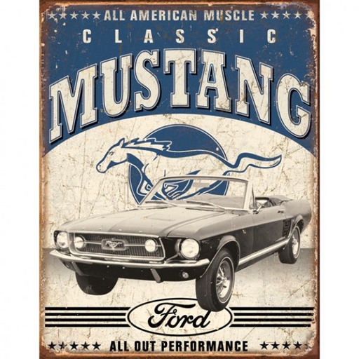 [MSI1813] Ford Classic Mustang Metal Sign Reproduction 32cm x 41cm