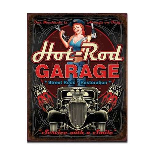 [MSI1990] Hot Rod Garage Street Rods Restoration Metal Sign Reproduction 32cm x 41cm