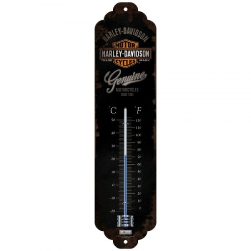 [NA80140] Thermometer Harley Davidson Genuine Black C°+F° 6.5cm x 28cm In Hang Sell
