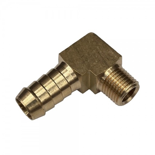 [NPTE1238] Brass Male Elbow Tail Fitting 1/2" (12.7mm) Hose Tube End to 3/8" (9.5mm) Male NPT Thread
