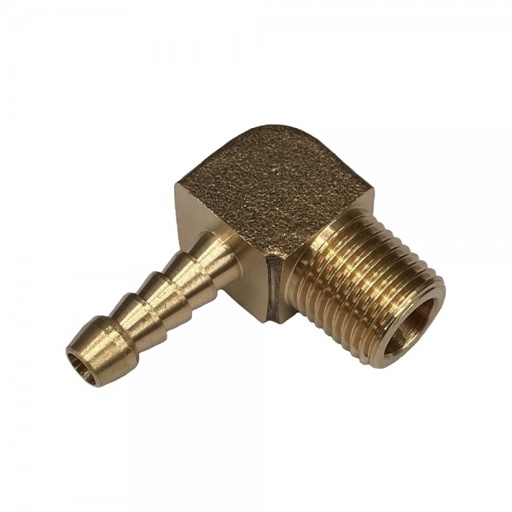 [NPTE1418] Brass Male Elbow Tail Fitting 1/4" (6.3mm) Hose Tube End to 1/8" (3.2mm) Male NPT Thread