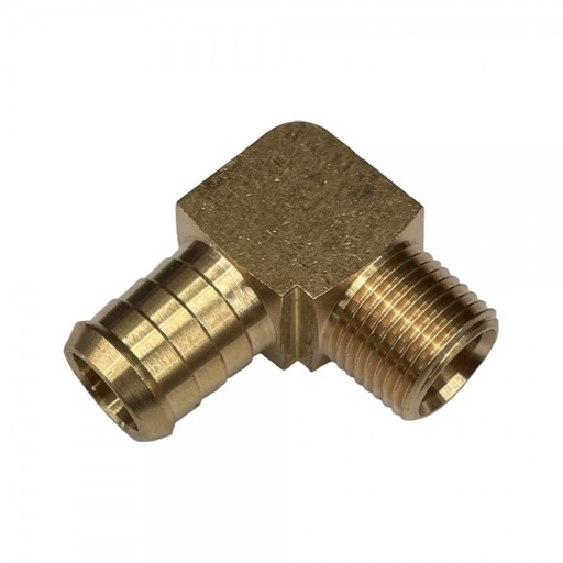 [NPTE3434] Brass Male Elbow Tail Fitting 3/4" (19.1mm) Hose Tube End to 3/4" (19.1mm) Male NPT Thread