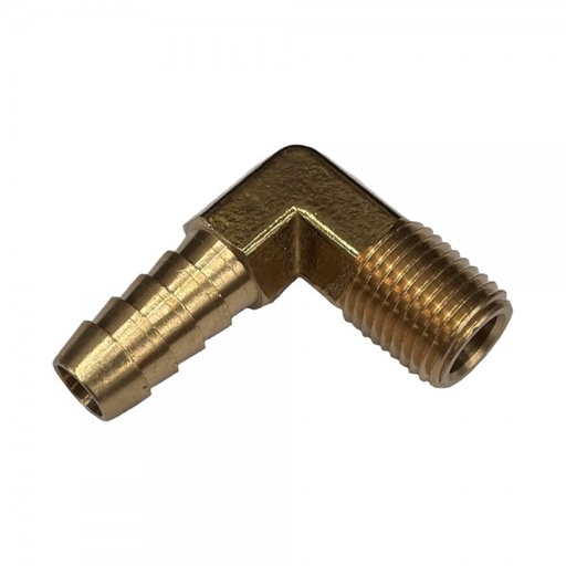 [NPTE3818] Brass Male Elbow Tail Fitting 3/8" (9.5mm) Hose Tube End to 1/8" (3.2mm) Male NPT Thread