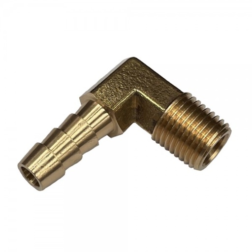 [NPTE51618] Brass Male Elbow Tail Fitting 5/16" (7.9mm) Hose Tube End to 1/8" (3.2mm) Male NPT Thread