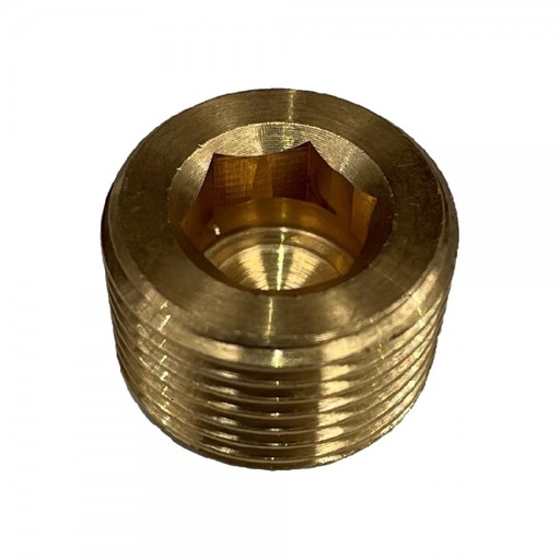 [NPTHP14] Brass Internal Hex Plug 1/4" (6.3mm) NPT Thread