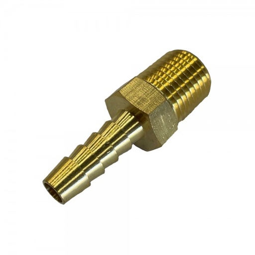 [NPTS1418] Brass Male Tail Fitting 1/4" (6.3mm) Hose Tube End to 1/8" (3.2mm) NPT Thread