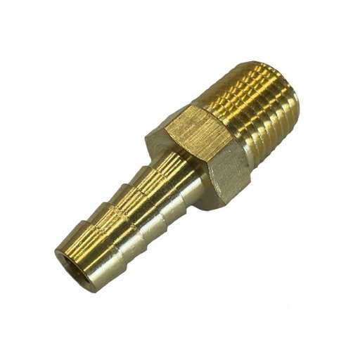 [NPTS51618] Brass Male Tail Fitting 5/16" (7.9mm) Hose Tube End to 1/8" (3.2mm) NPT Thread