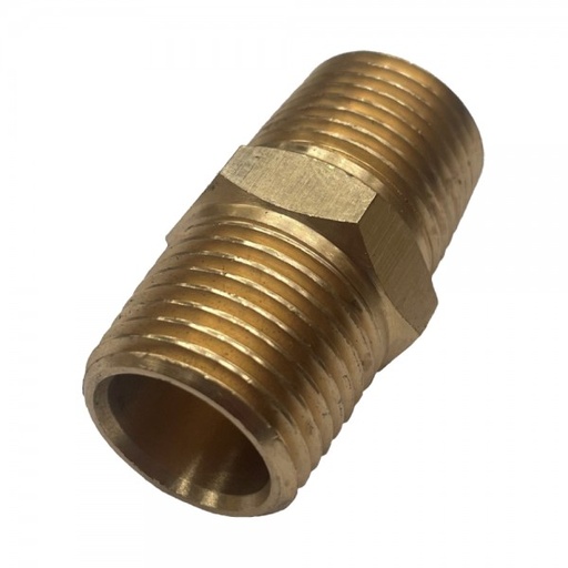 [P2704] Brass Hex Nipple 1/2" (12.7mm) Male BSP Thread