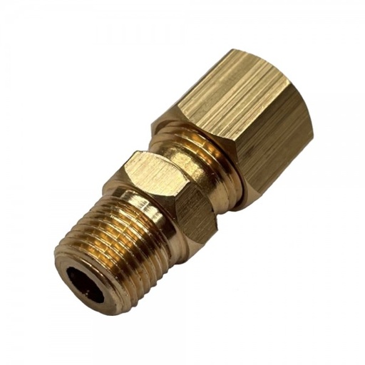 [P304] Brass Single Compression Union 1/4" (6.3mm) Hose Tube to 1/8" (3.2mm) Male BSP Thread